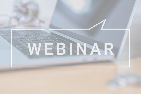 Text Webinar över datorskärm